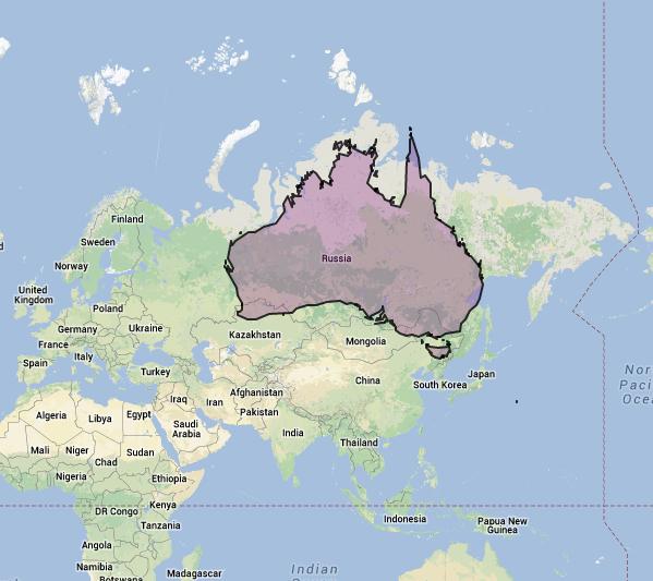 mapy Austrálie a Ruska