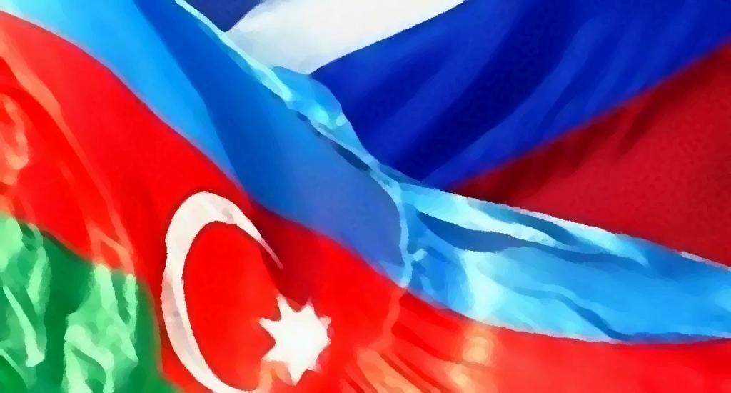 vlaggen van Rusland en Azerbeidzjan