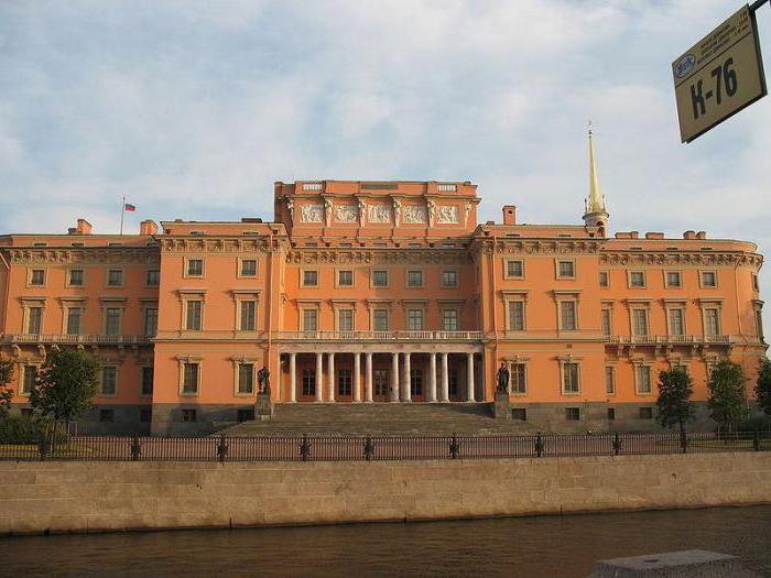 Mikhailovsky-kasteel in de foto van St. Petersburg binnen