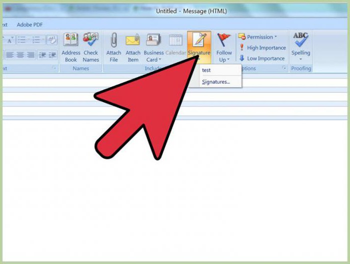 create signature in outlook