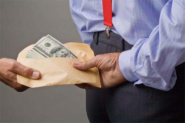 liability for receiving a bribe