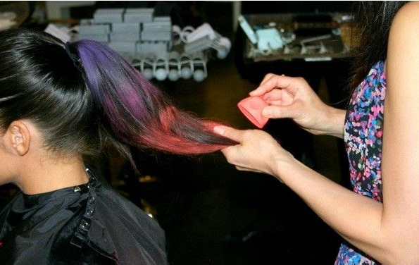 Colored powder for hair