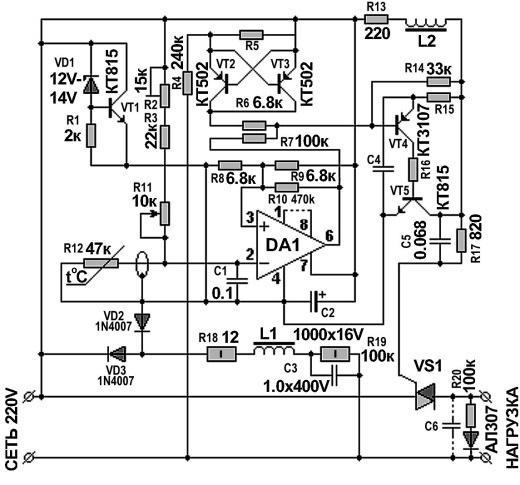 incubator temperatuurregelaar circuit
