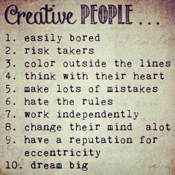 kreativ person är