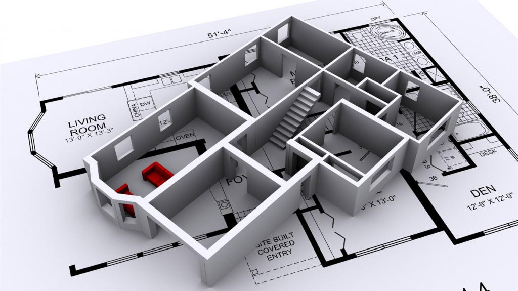 Gebäudemodell und -plan