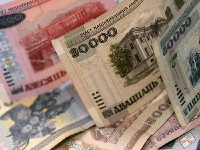 die Währung von Belarus zum Rubel