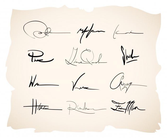 التوقيعات الأصلية في الحروف