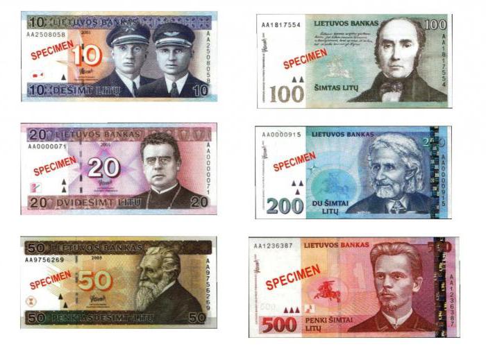 Litauisk valuta sedan 2015