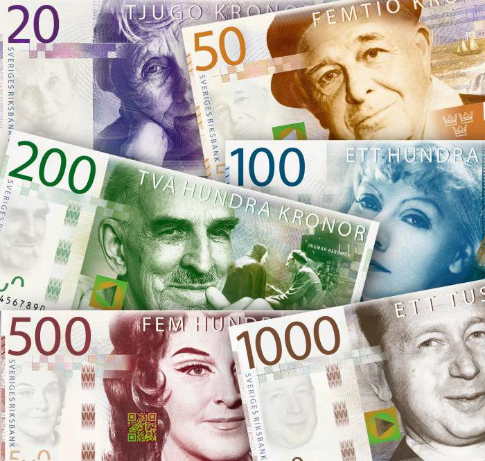 Svédország pénzneme a 2015. évi reform után.