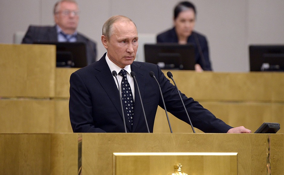 Putyin beszéde az Állami Duma előtt