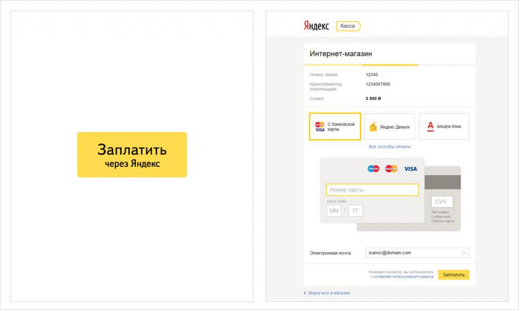 Pokladna Yandex pro individuální výhody
