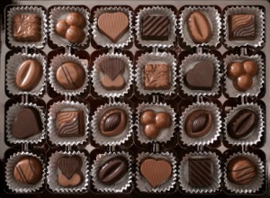råvaror för produktion av choklad