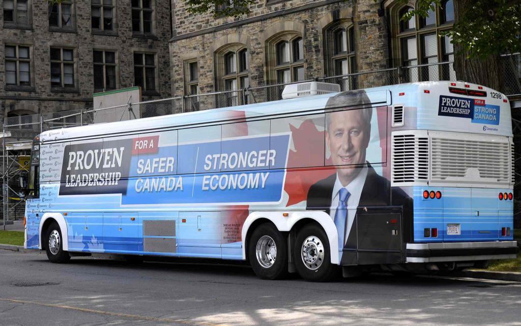 kandidaat-reclame op de bus