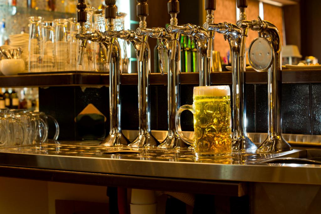 Beer tower in the bar