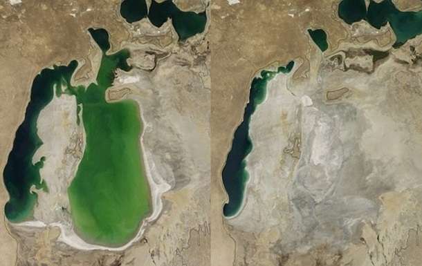Het droogproces van het Aralmeer