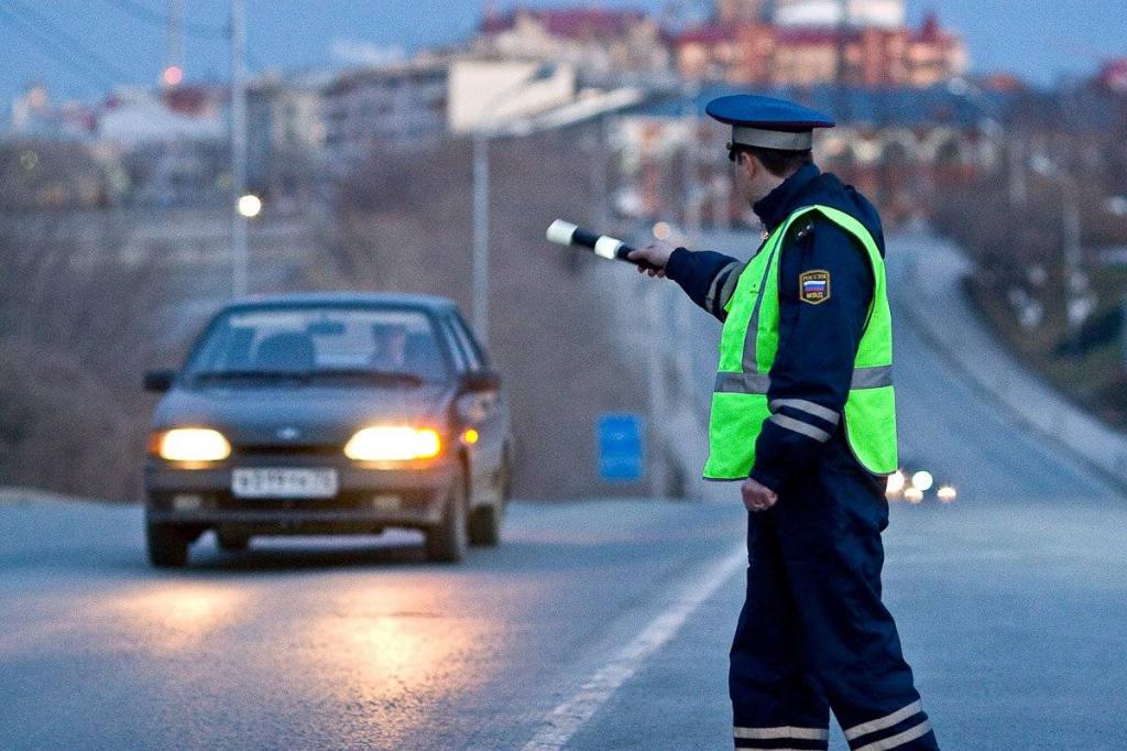 sökning av ett fordon av en trafikpolis officer