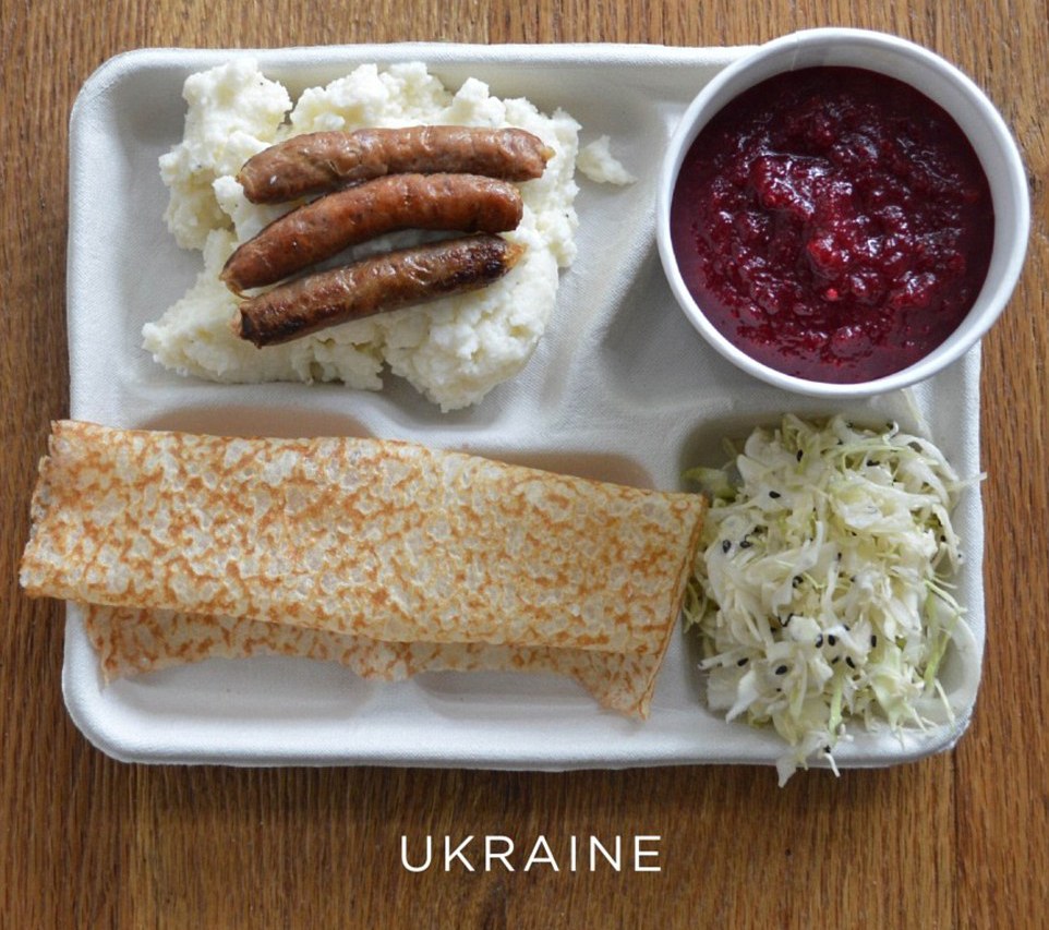 Ontbijt op de Oekraïense school