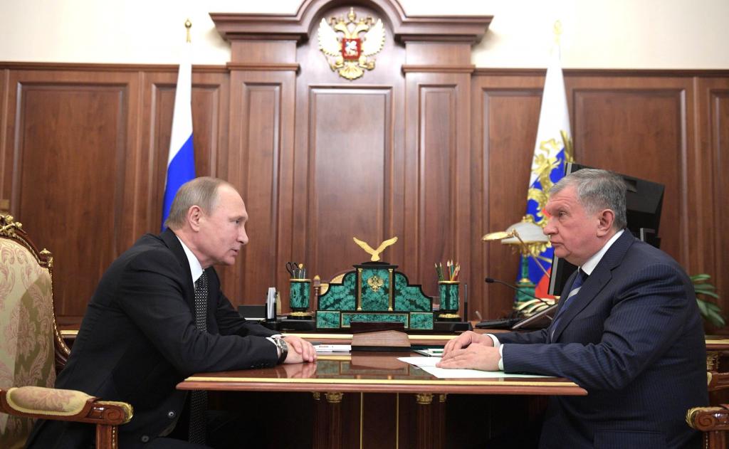De ontmoeting van Poetin en Sechin