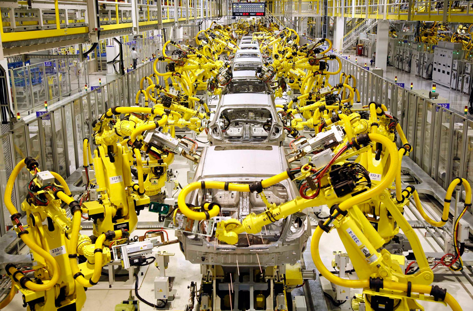 Výroba robotických automobilů v Jižní Koreji